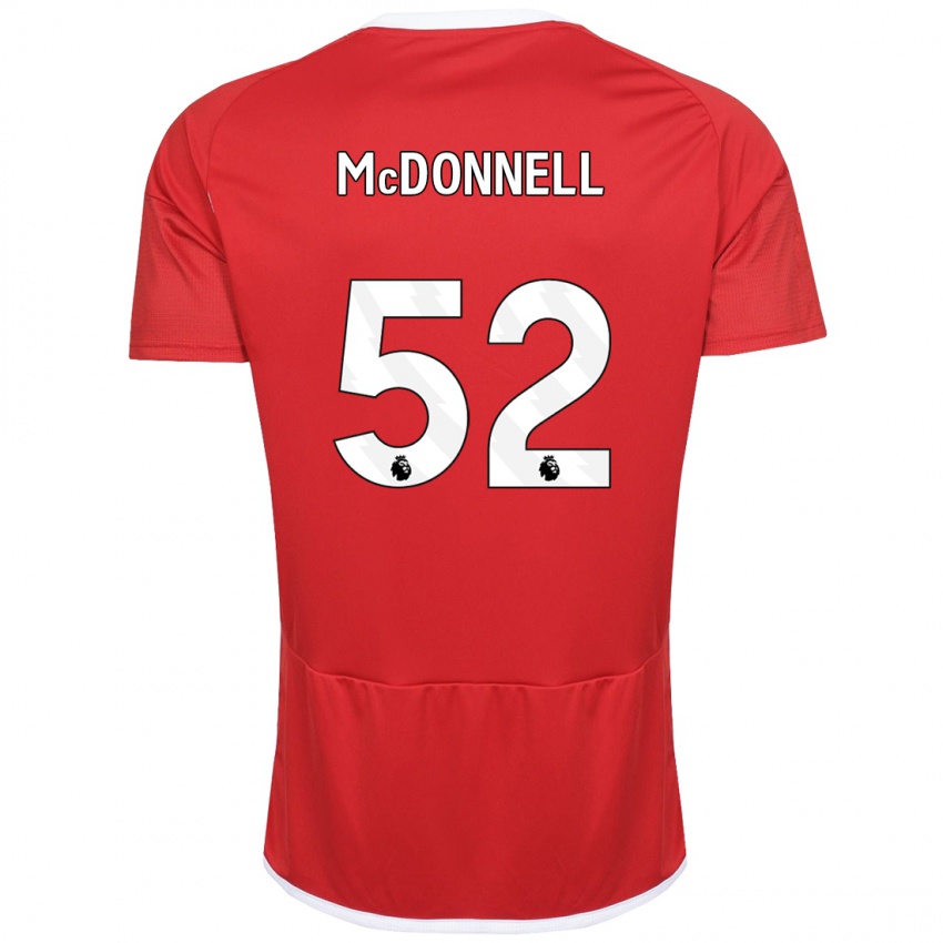 Férfi Jamie Mcdonnell #52 Piros Hazai Jersey 2023/24 Mez Póló Ing