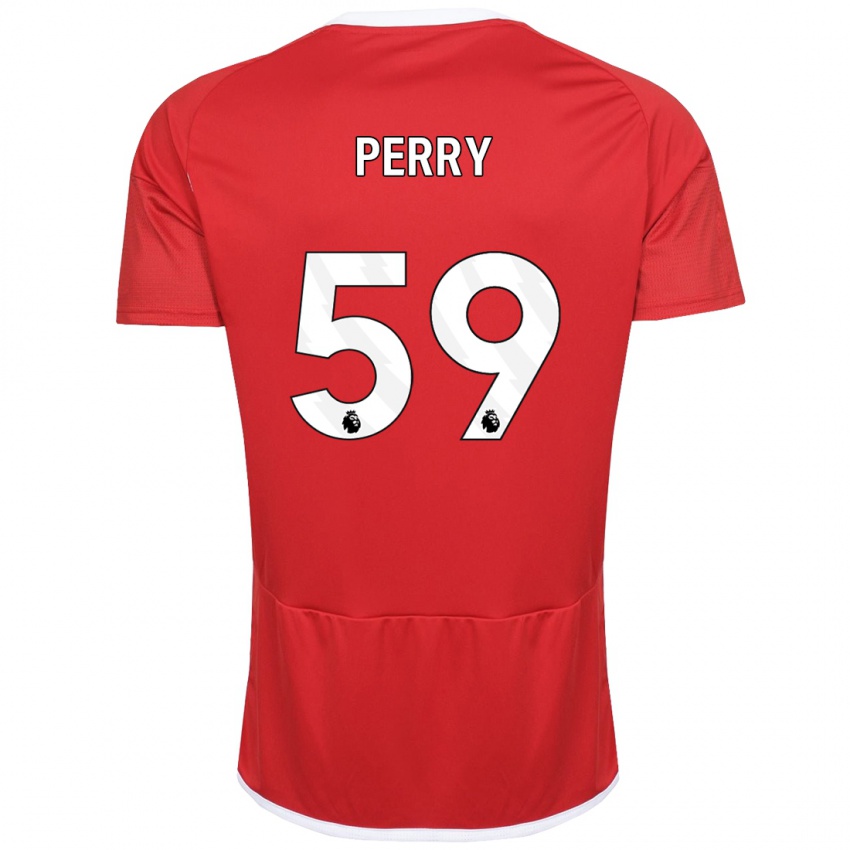 Férfi Ben Perry #59 Piros Hazai Jersey 2023/24 Mez Póló Ing