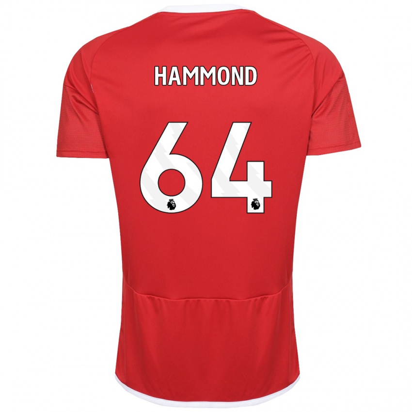 Férfi Ben Hammond #64 Piros Hazai Jersey 2023/24 Mez Póló Ing