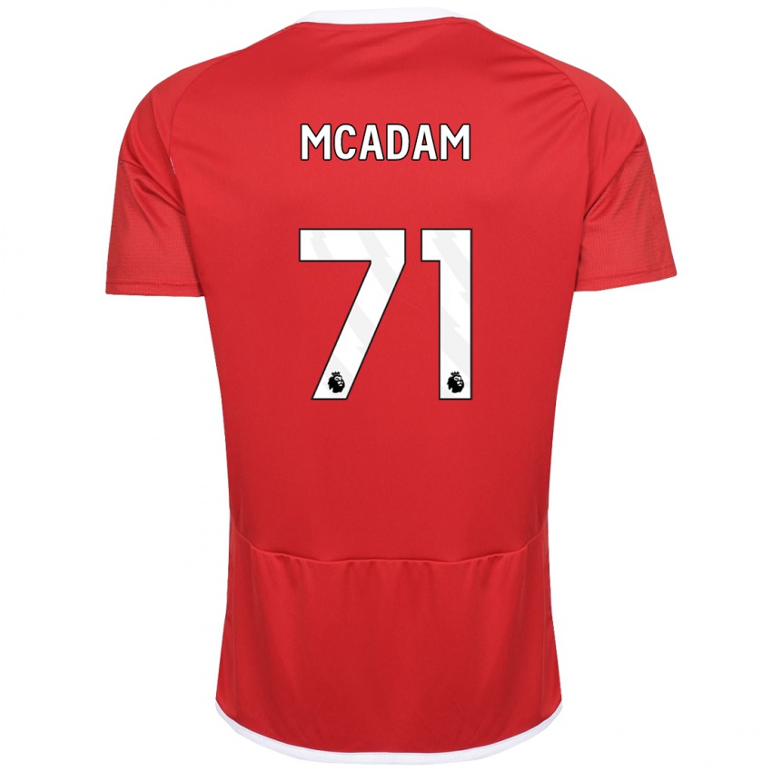 Férfi Kyle Mcadam #71 Piros Hazai Jersey 2023/24 Mez Póló Ing