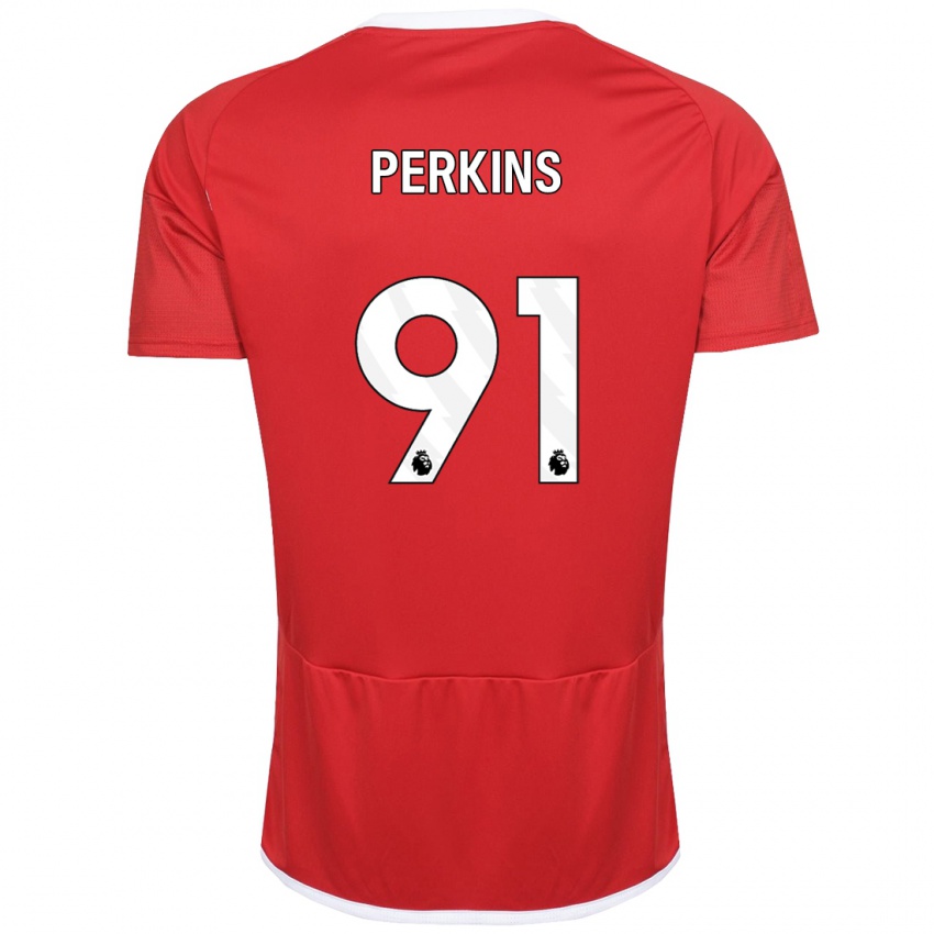 Férfi Jack Perkins #91 Piros Hazai Jersey 2023/24 Mez Póló Ing