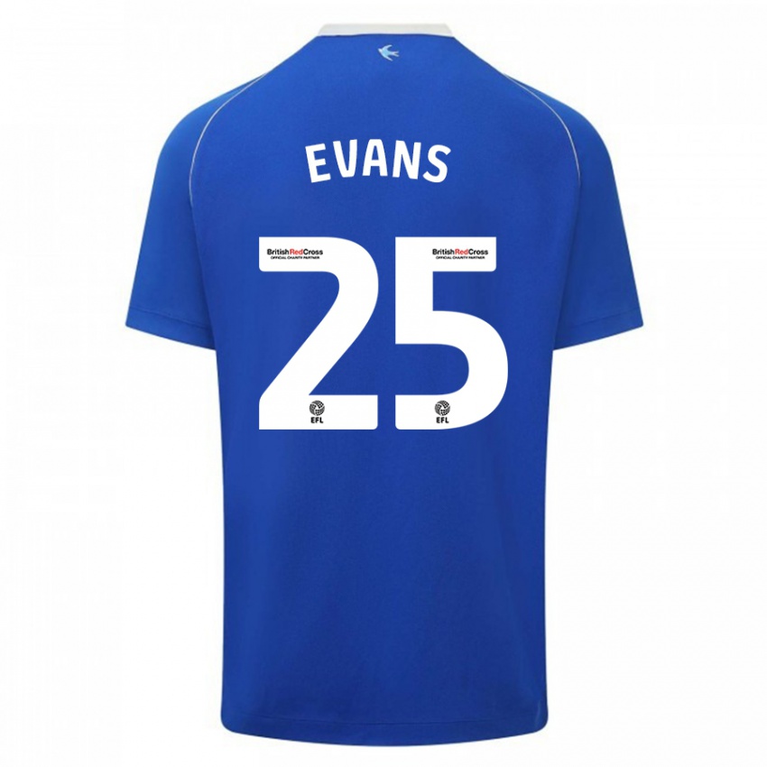 Férfi Kieron Evans #25 Kék Hazai Jersey 2023/24 Mez Póló Ing