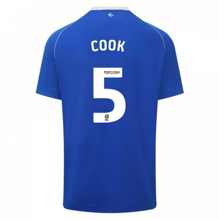 Férfi Freddie Cook #5 Kék Hazai Jersey 2023/24 Mez Póló Ing