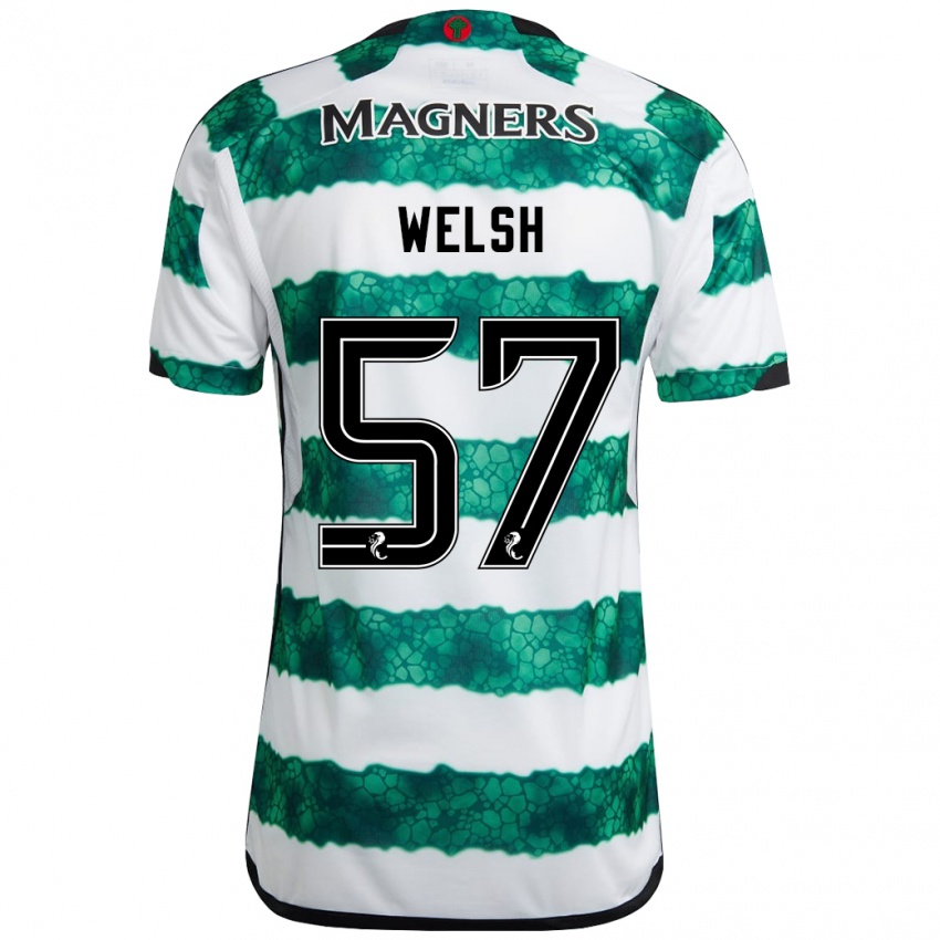 Férfi Stephen Welsh #57 Zöld Hazai Jersey 2023/24 Mez Póló Ing