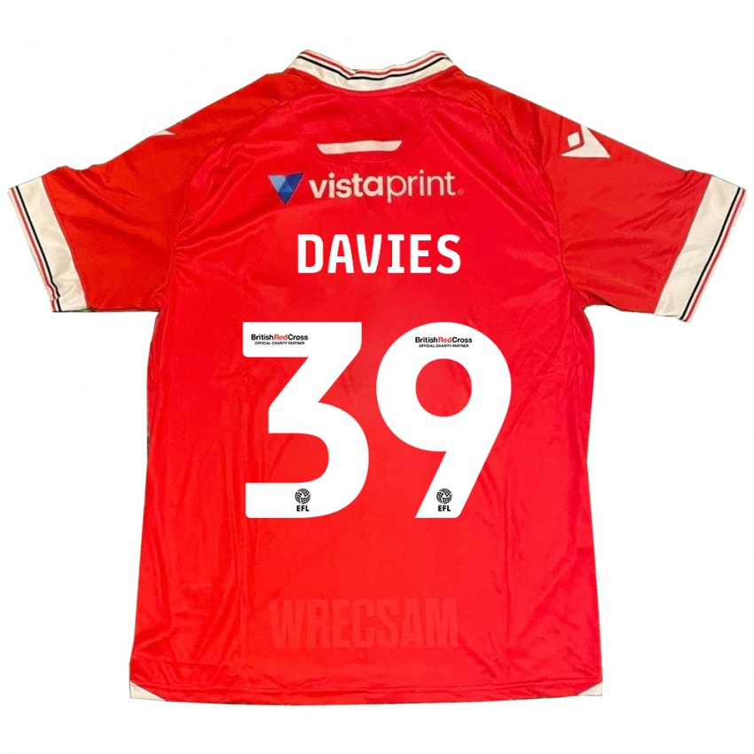Férfi Daniel Davies #39 Piros Hazai Jersey 2023/24 Mez Póló Ing