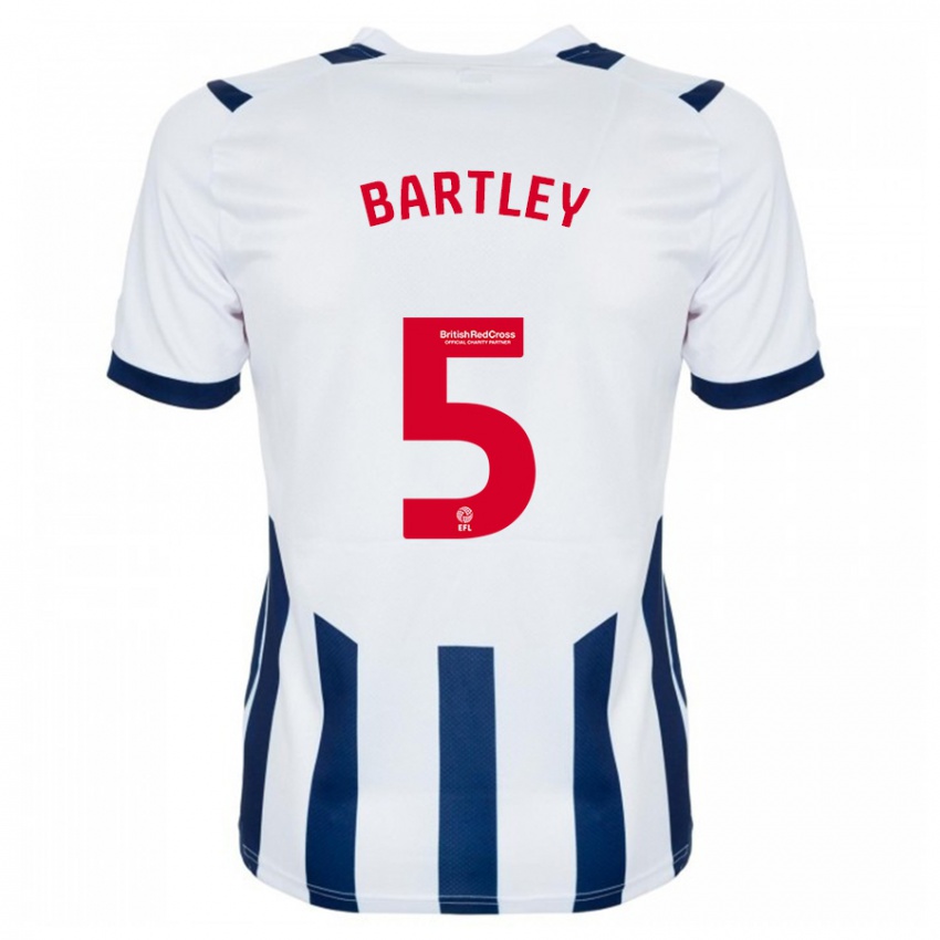 Férfi Kyle Bartley #5 Fehér Hazai Jersey 2023/24 Mez Póló Ing