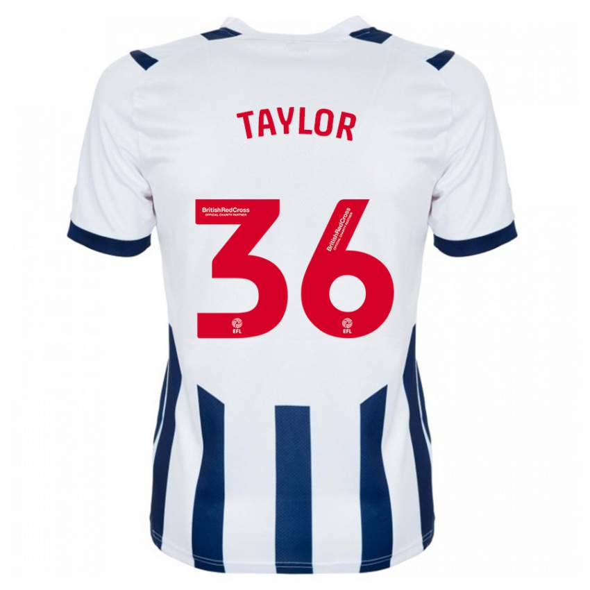 Férfi Caleb Taylor #36 Fehér Hazai Jersey 2023/24 Mez Póló Ing