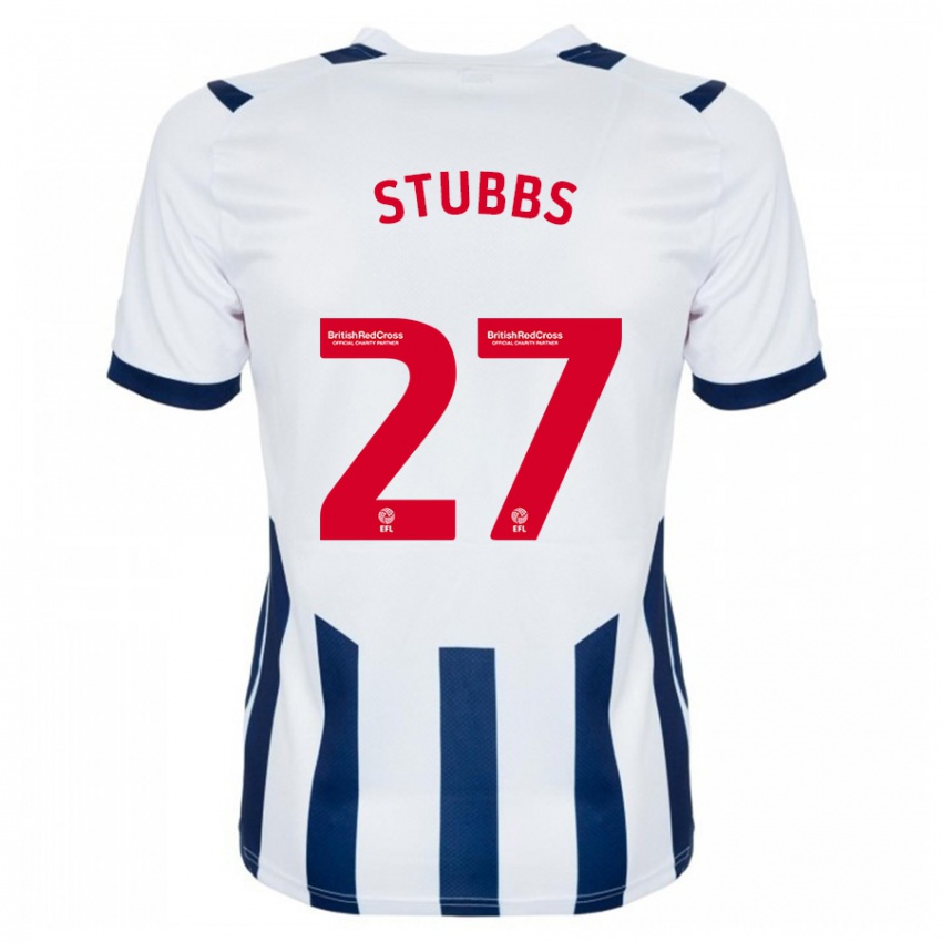 Férfi Olivia Stubbs #27 Fehér Hazai Jersey 2023/24 Mez Póló Ing