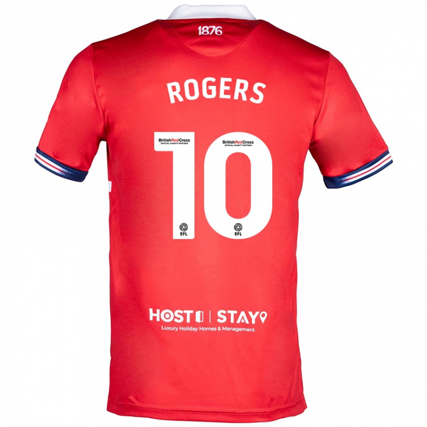 Férfi Morgan Rogers #10 Piros Hazai Jersey 2023/24 Mez Póló Ing
