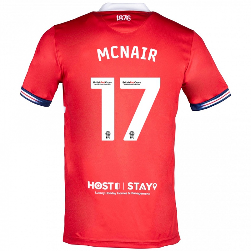 Férfi Paddy Mcnair #17 Piros Hazai Jersey 2023/24 Mez Póló Ing