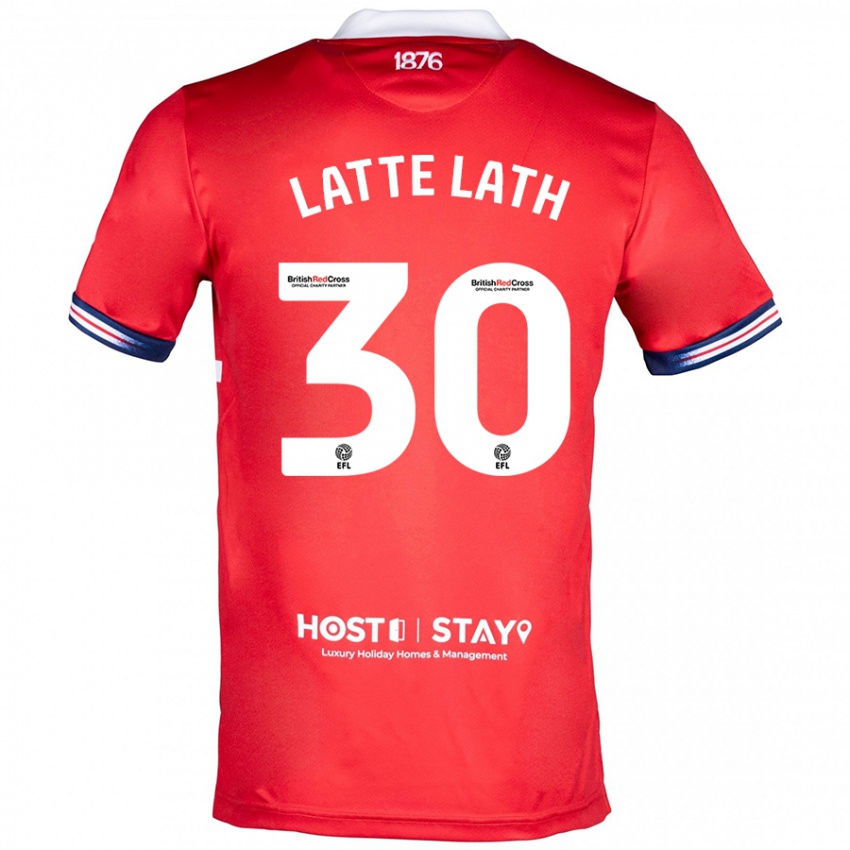 Férfi Emmanuel Latte Lath #30 Piros Hazai Jersey 2023/24 Mez Póló Ing