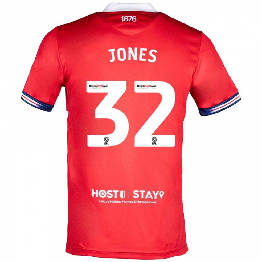 Férfi Jamie Jones #32 Piros Hazai Jersey 2023/24 Mez Póló Ing