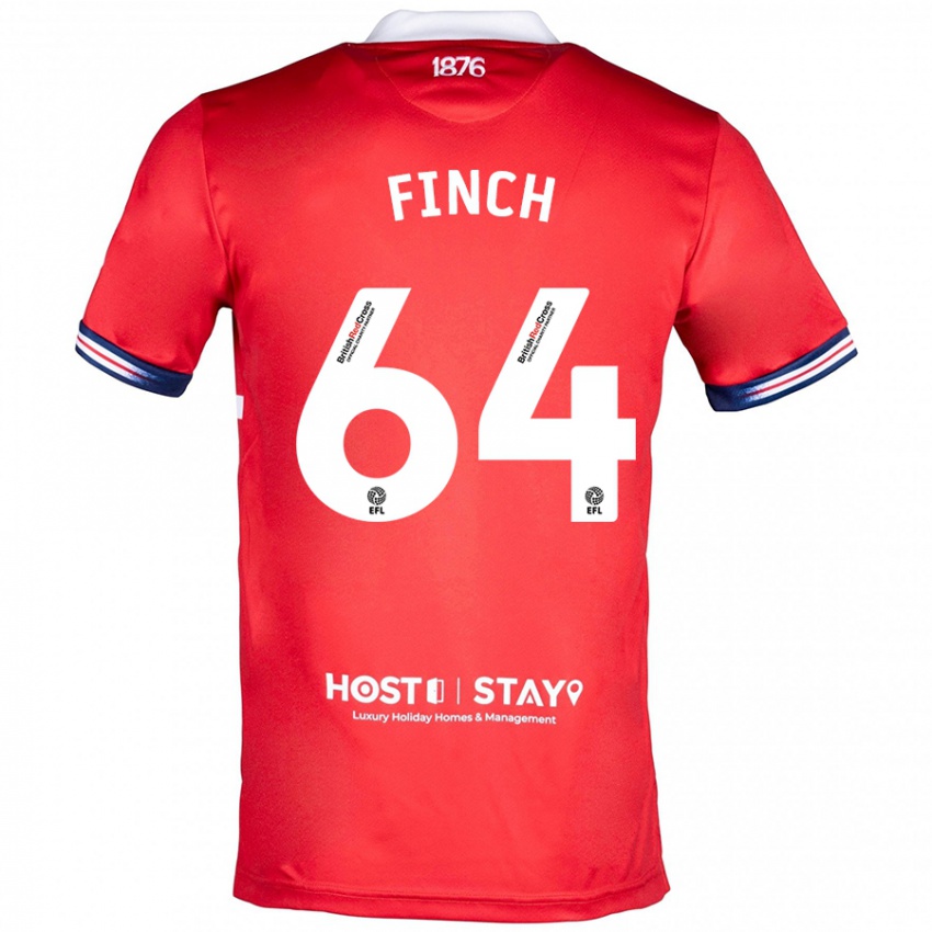 Férfi Sonny Finch #64 Piros Hazai Jersey 2023/24 Mez Póló Ing
