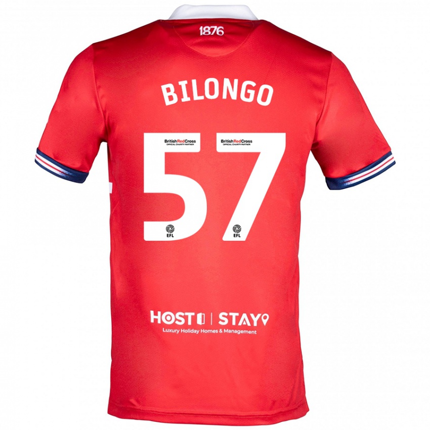 Férfi Bryant Bilongo #57 Piros Hazai Jersey 2023/24 Mez Póló Ing