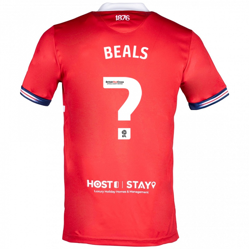 Férfi Ben Beals #0 Piros Hazai Jersey 2023/24 Mez Póló Ing