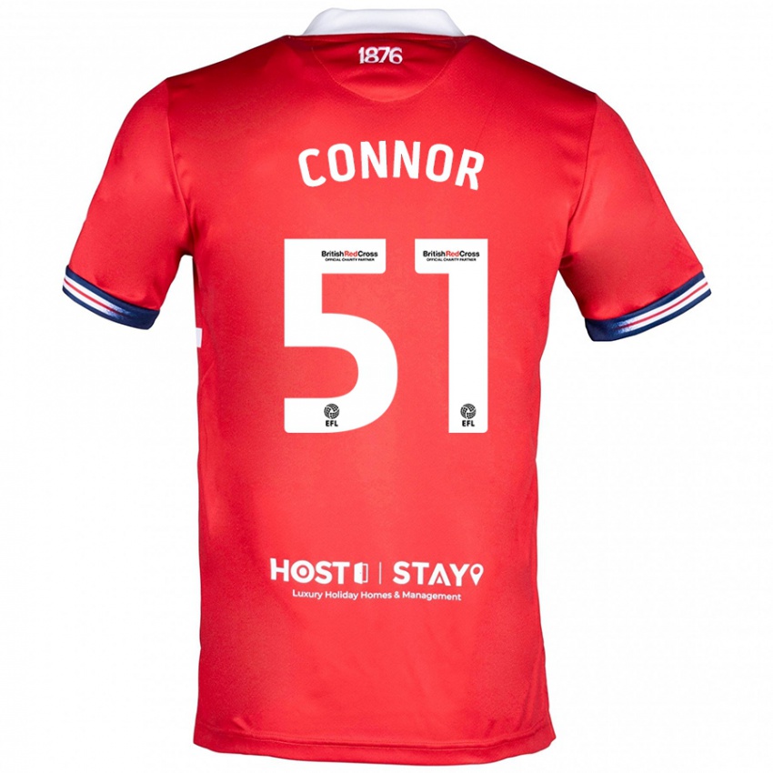 Férfi Shea Connor #51 Piros Hazai Jersey 2023/24 Mez Póló Ing