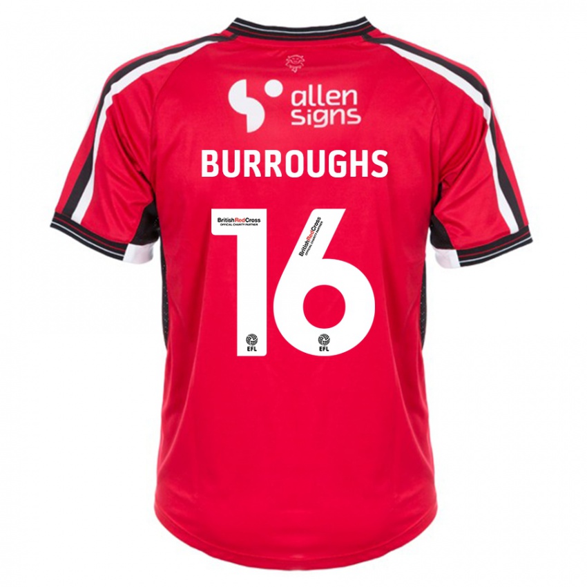 Férfi Jack Burroughs #16 Piros Hazai Jersey 2023/24 Mez Póló Ing