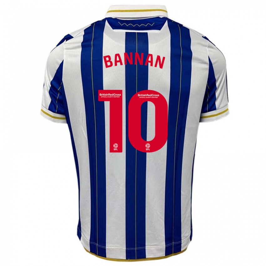 Férfi Barry Bannan #10 Kék Fehér Hazai Jersey 2023/24 Mez Póló Ing