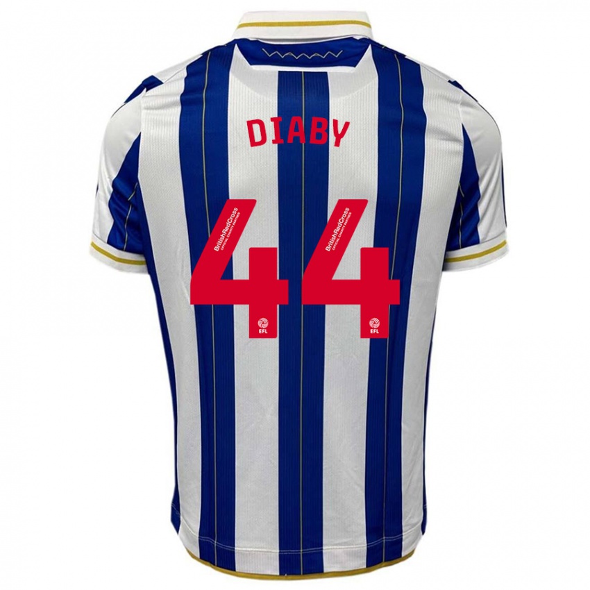 Férfi Momo Diaby #44 Kék Fehér Hazai Jersey 2023/24 Mez Póló Ing