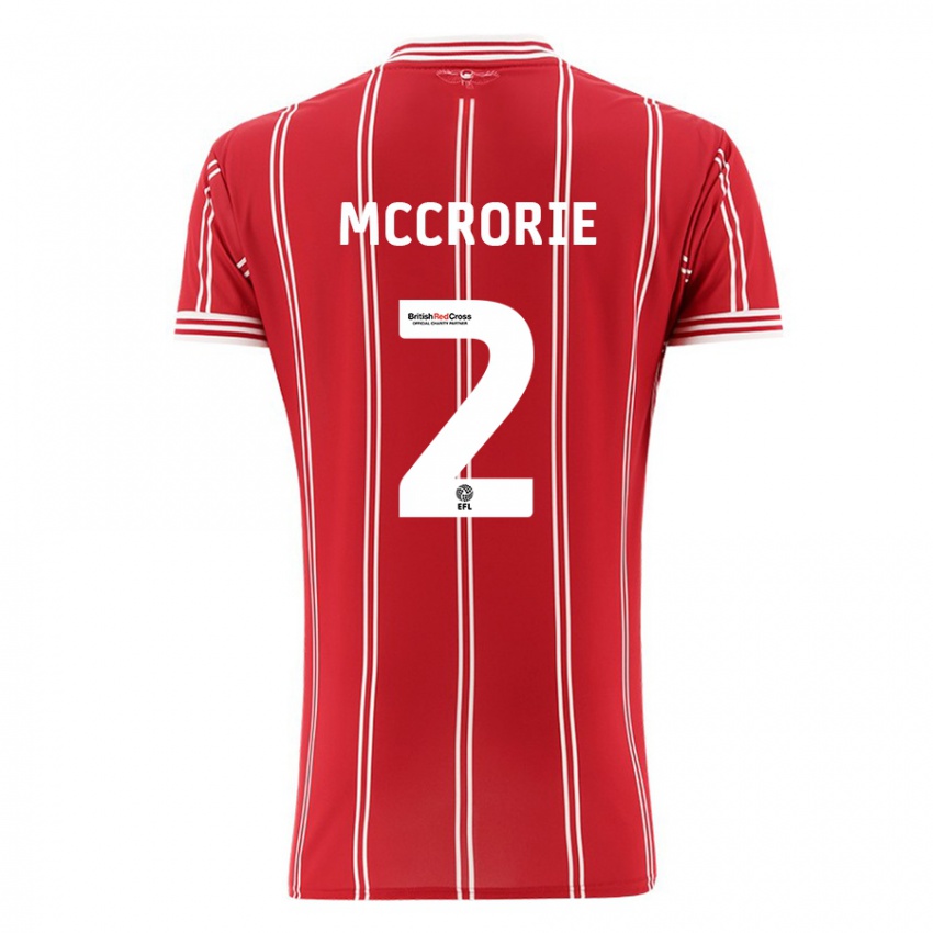 Férfi Ross Mccrorie #2 Piros Hazai Jersey 2023/24 Mez Póló Ing