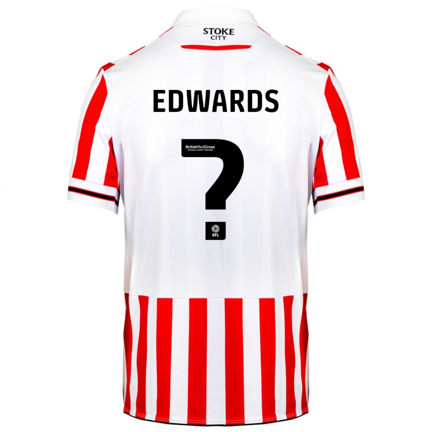 Férfi Charlie Edwards #0 Piros Fehér Hazai Jersey 2023/24 Mez Póló Ing