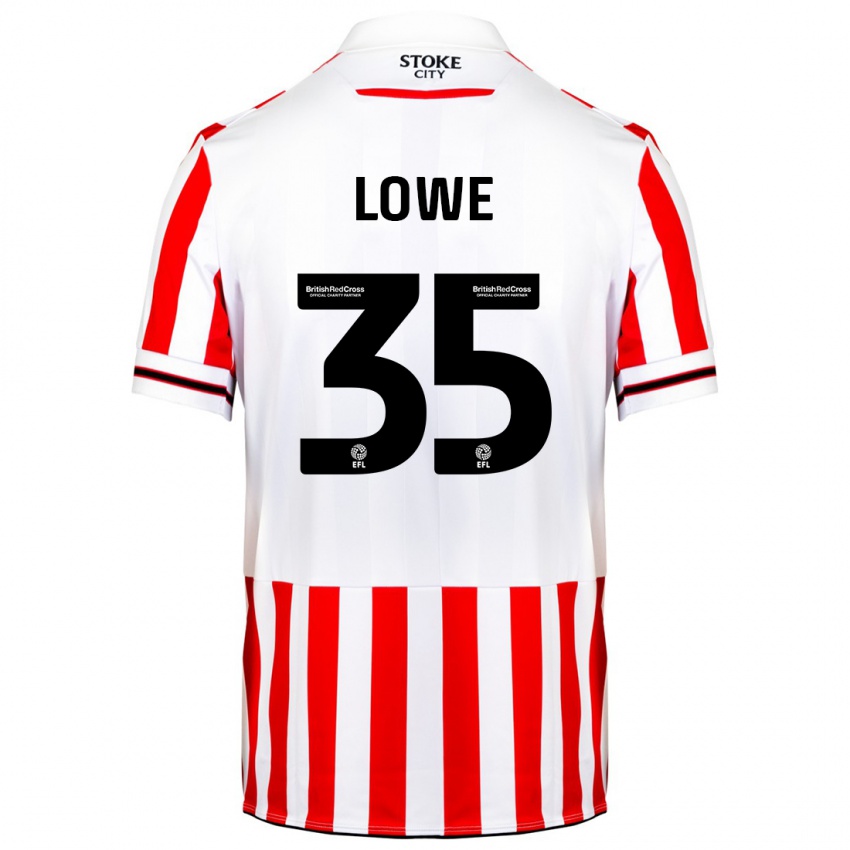 Férfi Nathan Lowe #35 Piros Fehér Hazai Jersey 2023/24 Mez Póló Ing