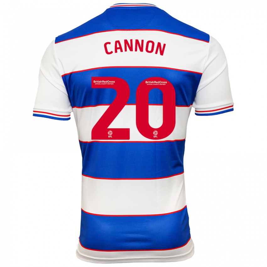 Férfi Reggie Cannon #20 Fehér Kék Hazai Jersey 2023/24 Mez Póló Ing