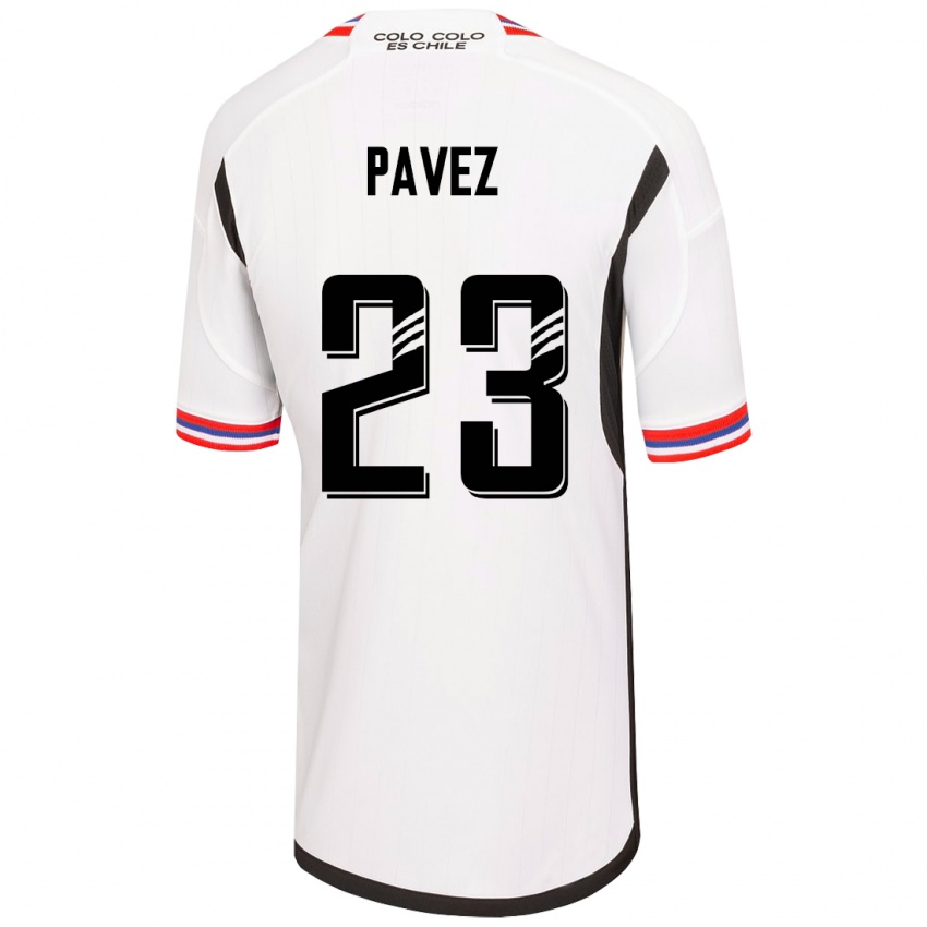 Férfi Esteban Pavez #23 Fehér Hazai Jersey 2023/24 Mez Póló Ing
