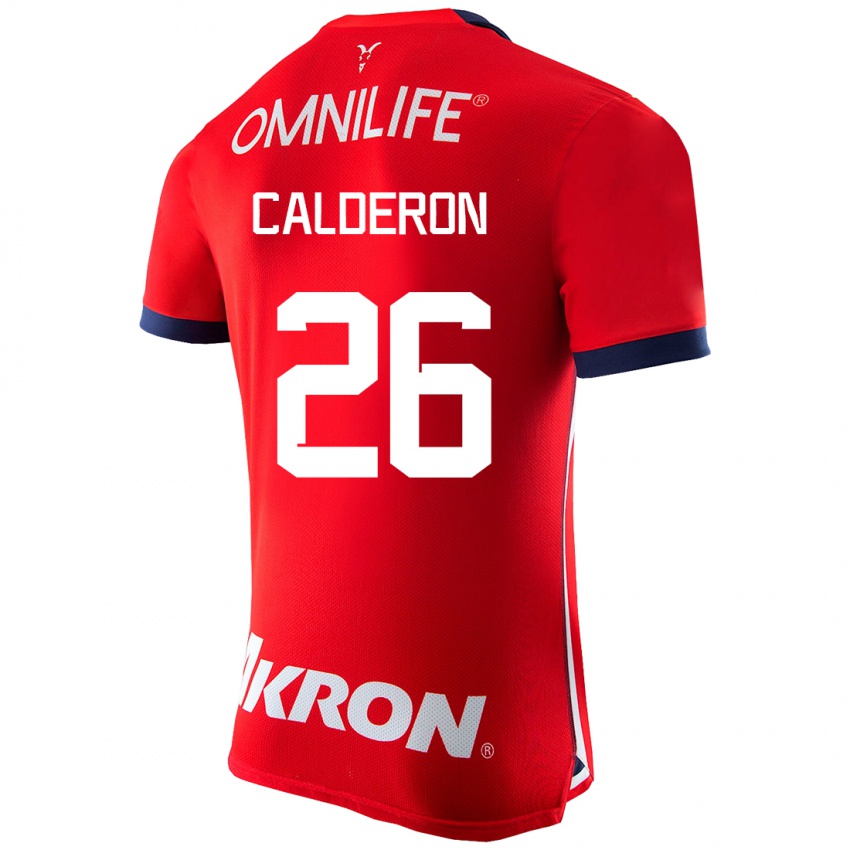 Férfi Cristian Calderón #26 Piros Hazai Jersey 2023/24 Mez Póló Ing