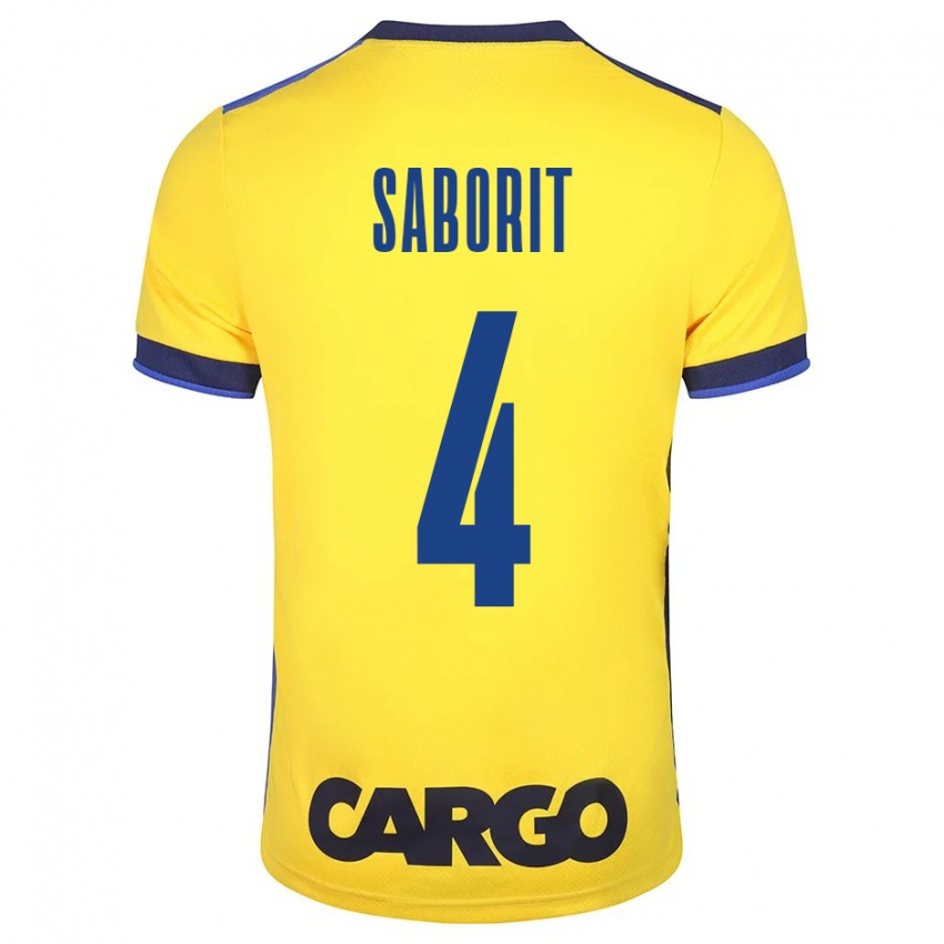 Férfi Enric Saborit #4 Sárga Hazai Jersey 2023/24 Mez Póló Ing