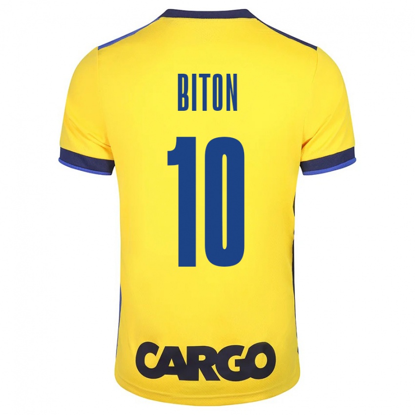 Férfi Dan Biton #10 Sárga Hazai Jersey 2023/24 Mez Póló Ing