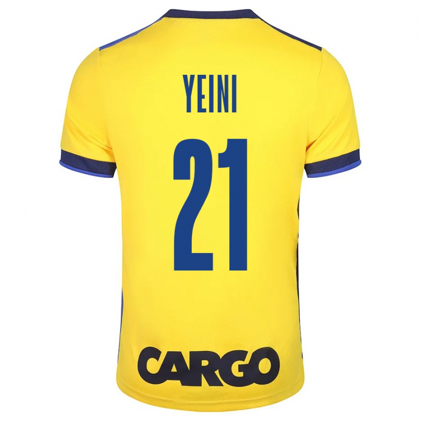 Férfi Sheran Yeini #21 Sárga Hazai Jersey 2023/24 Mez Póló Ing