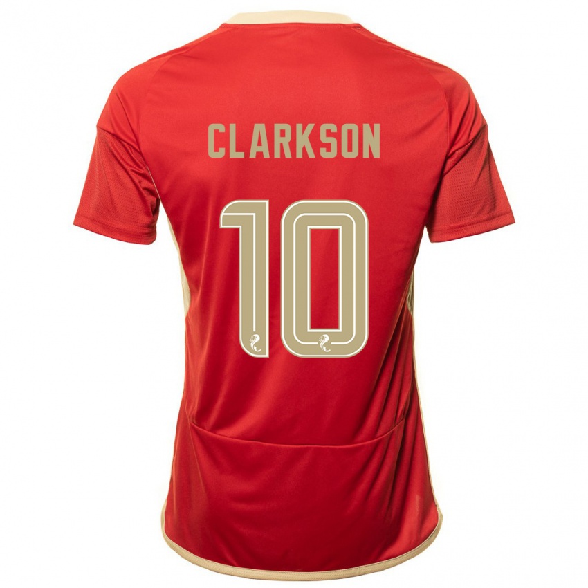 Férfi Leighton Clarkson #10 Piros Hazai Jersey 2023/24 Mez Póló Ing