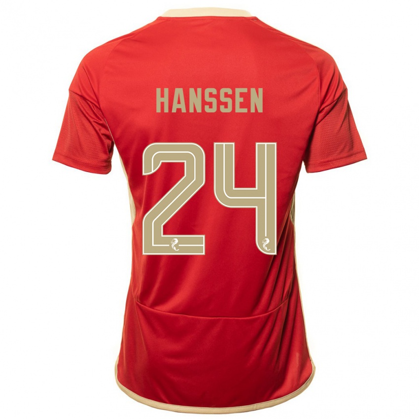 Férfi Nadine Hanssen #24 Piros Hazai Jersey 2023/24 Mez Póló Ing