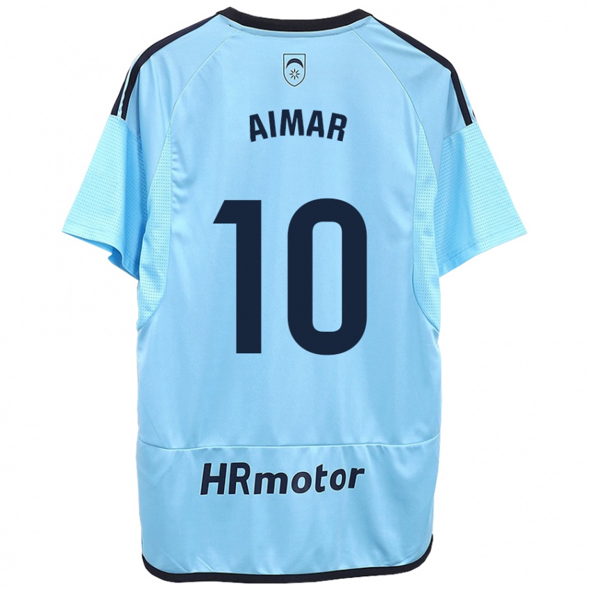 Férfi Aimar Oroz #10 Kék Idegenbeli Jersey 2023/24 Mez Póló Ing