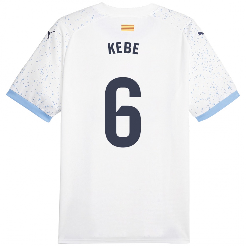 Férfi Ibrahima Kébé #6 Fehér Idegenbeli Jersey 2023/24 Mez Póló Ing