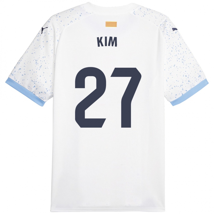 Férfi Min-Su Kim #27 Fehér Idegenbeli Jersey 2023/24 Mez Póló Ing