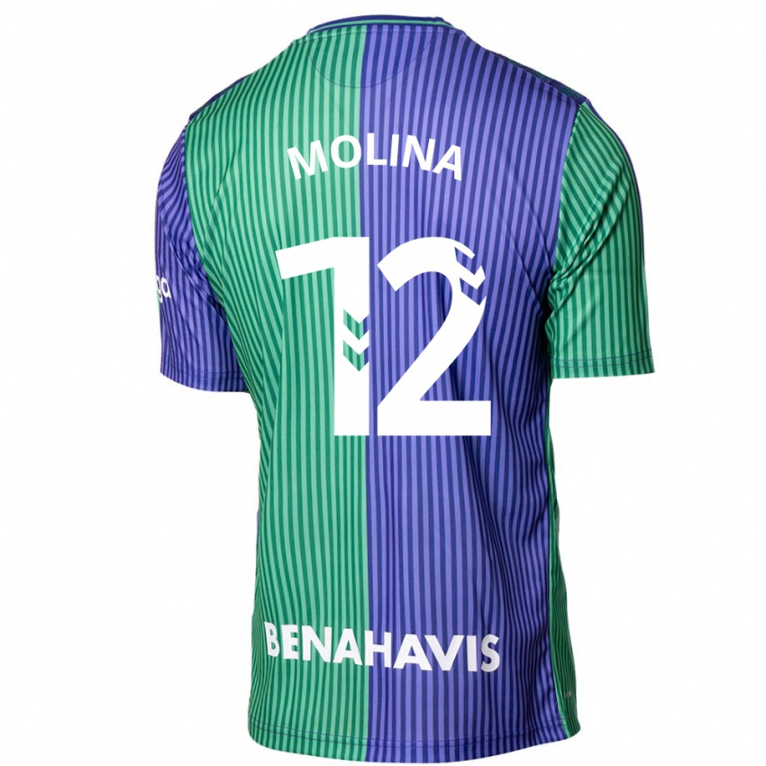 Férfi Manu Molina #12 Zöldes-Kék Idegenbeli Jersey 2023/24 Mez Póló Ing