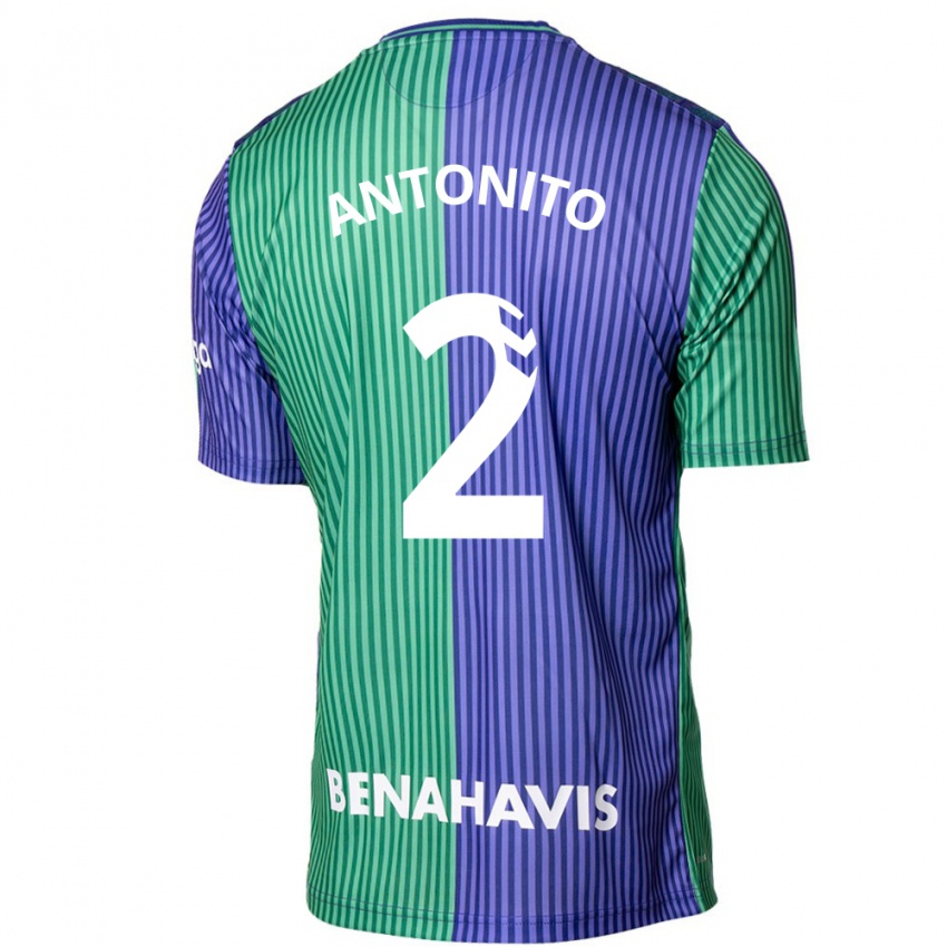 Férfi Antoñito #2 Zöldes-Kék Idegenbeli Jersey 2023/24 Mez Póló Ing