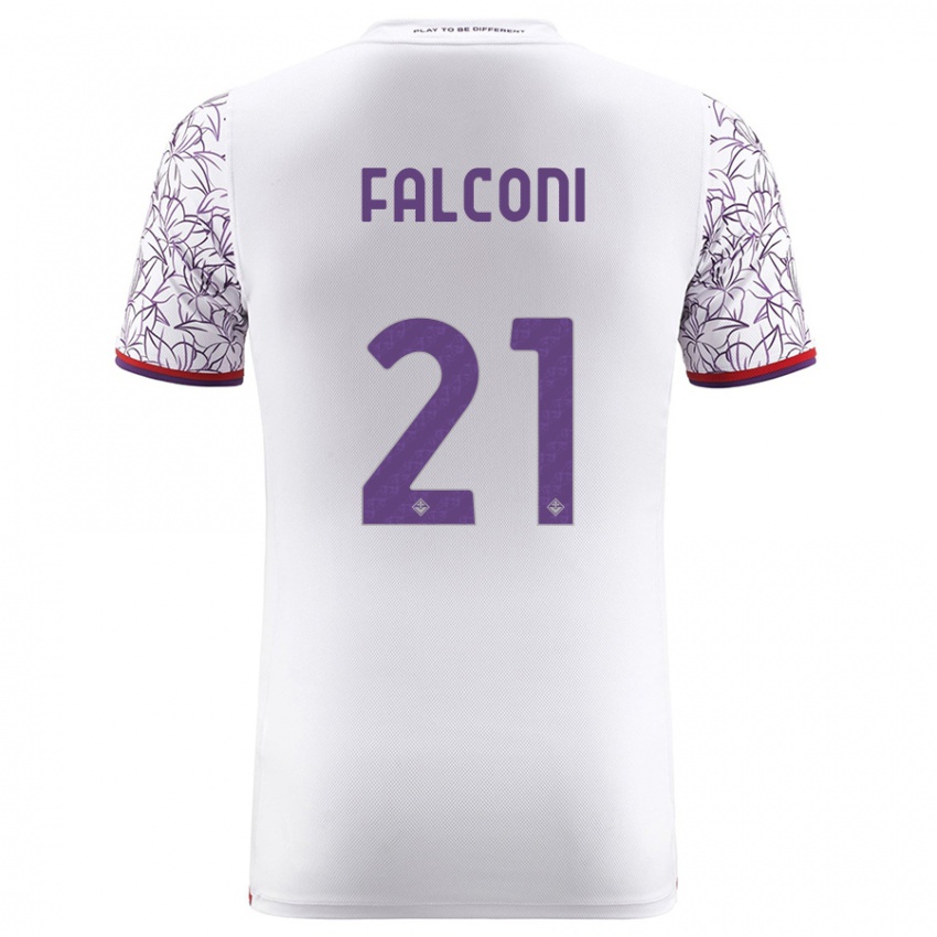 Férfi Niccolo Falconi #21 Fehér Idegenbeli Jersey 2023/24 Mez Póló Ing
