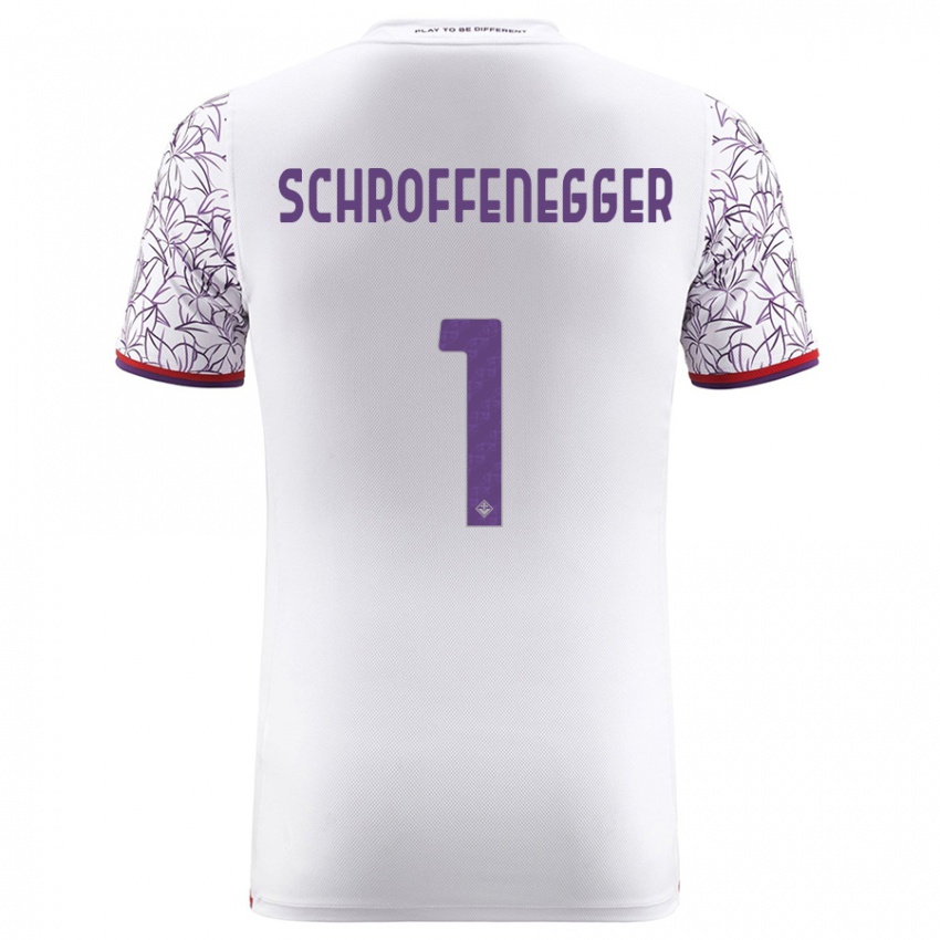Férfi Katja Schroffenegger #1 Fehér Idegenbeli Jersey 2023/24 Mez Póló Ing