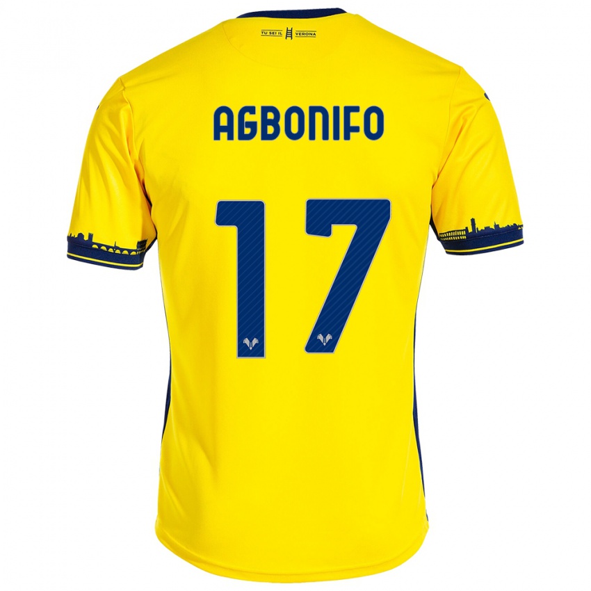 Férfi Richi Agbonifo #17 Sárga Idegenbeli Jersey 2023/24 Mez Póló Ing