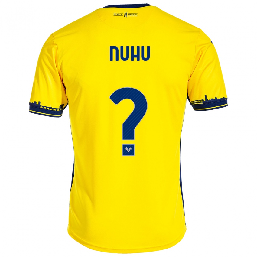 Férfi Obed Nuhu #0 Sárga Idegenbeli Jersey 2023/24 Mez Póló Ing