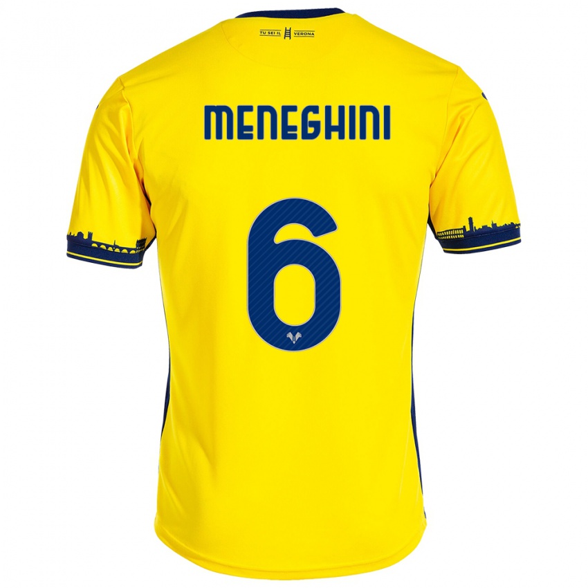 Férfi Sofia Meneghini #6 Sárga Idegenbeli Jersey 2023/24 Mez Póló Ing