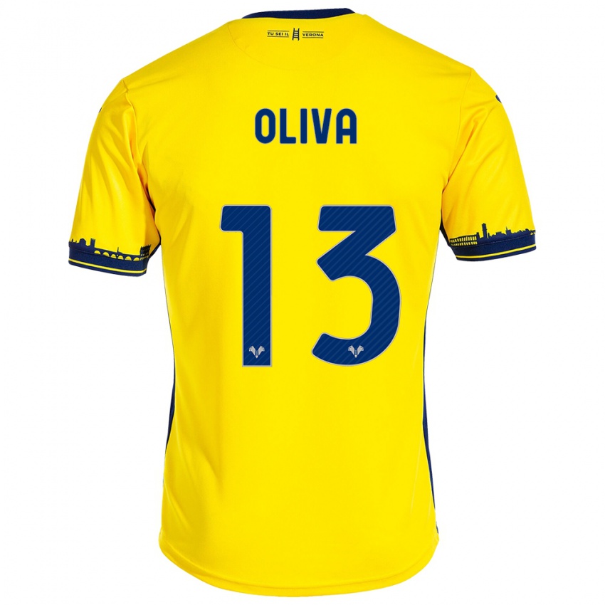 Férfi Eleonora Oliva #13 Sárga Idegenbeli Jersey 2023/24 Mez Póló Ing