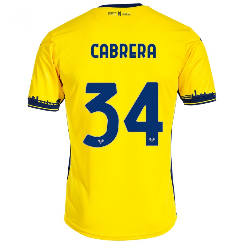 Férfi Ilena Cabrera #34 Sárga Idegenbeli Jersey 2023/24 Mez Póló Ing