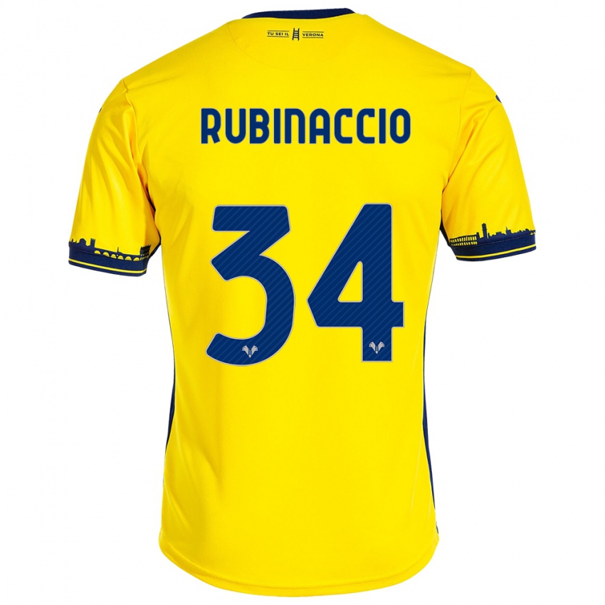 Férfi Nikol Rubinaccio #34 Sárga Idegenbeli Jersey 2023/24 Mez Póló Ing