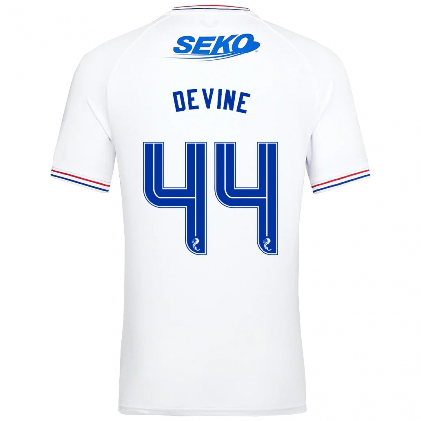 Férfi Adam Devine #44 Fehér Idegenbeli Jersey 2023/24 Mez Póló Ing