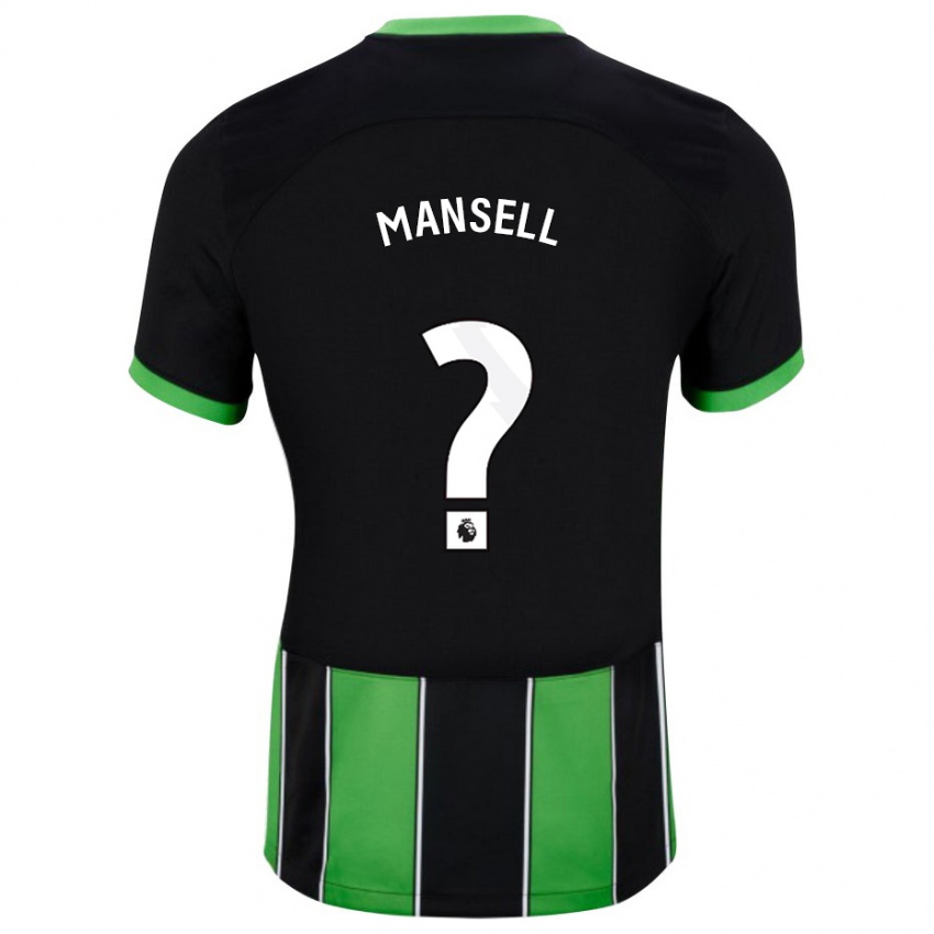 Férfi Alfie Mansell #0 Fekete Zöld Idegenbeli Jersey 2023/24 Mez Póló Ing