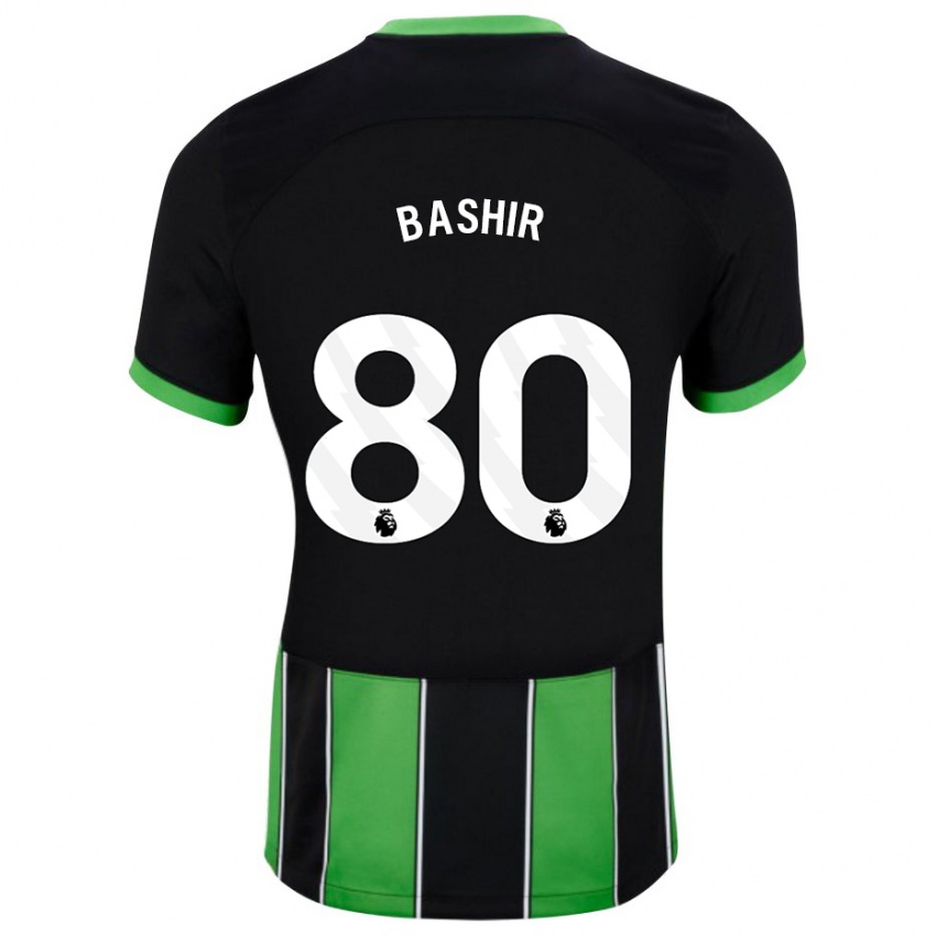 Férfi Sahil Bashir #80 Fekete Zöld Idegenbeli Jersey 2023/24 Mez Póló Ing